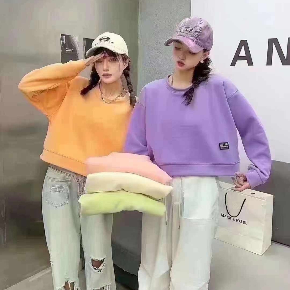 New Cropped sweatshirt oversized fashion and casual